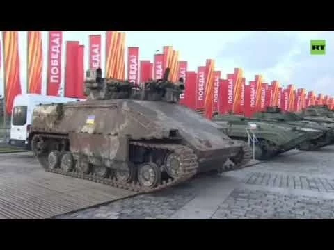 Russia displays captured NATO tanks as trophies in Moscow