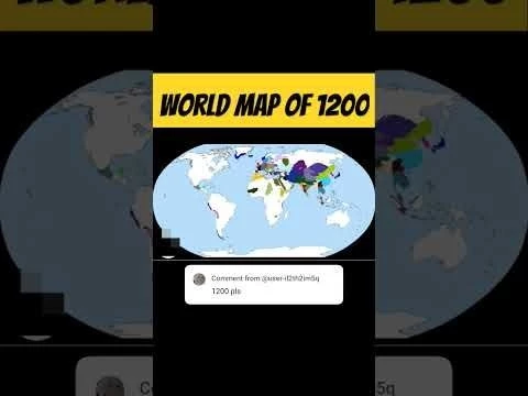 World map of 1200 #geography #map #history #mapping #shortsfeed #countryballs #shortsviral #memes