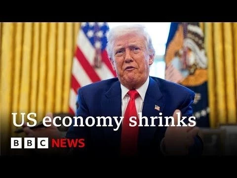 US economy shrinks as companies race to get ahead of Trump tariffs | BBC News