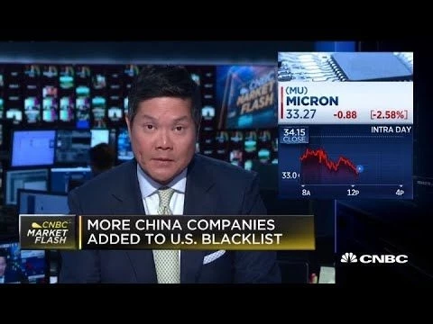 Chip stocks fall after more China companies added to US blacklist