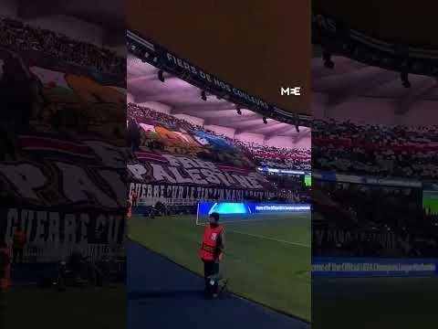 Paris Saint-Germain fans display huge ‘Free Palestine’ banner during UEFA Champions League match