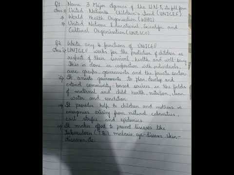 Most Important QnA for Major Agencies of United Nations ICSE Class X || #shorts