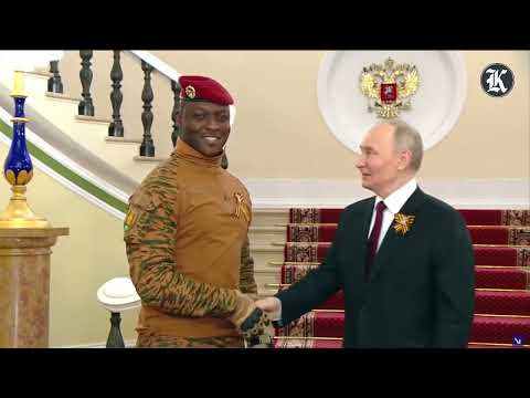 Burkina Faso’s Traoré stands out, Greets Putin in Full Military Dress at 2025 Victory Day Parade