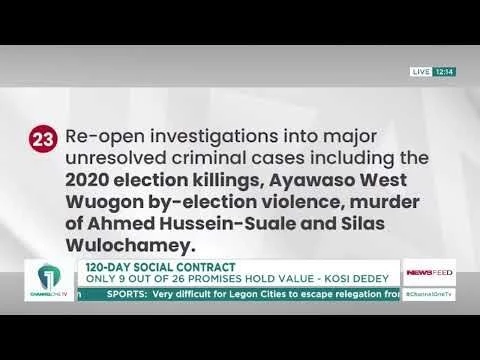 Only 9 of Mahama’s 26 Promises Matter – Kosi Dedey Critiques 120-Day Contract  |  NewsFeed