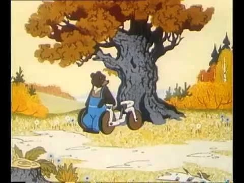 Лиса, медведь и мотоцикл с коляской. Мультфильм