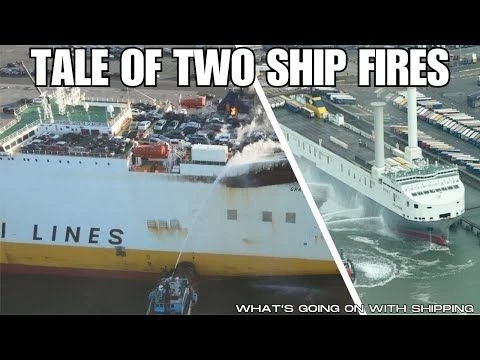MV Delphine in Zeebrugge 2025 vs Grande Costa D#39;Avorio in Newark 2023 | A Tale of Two Ship Fires