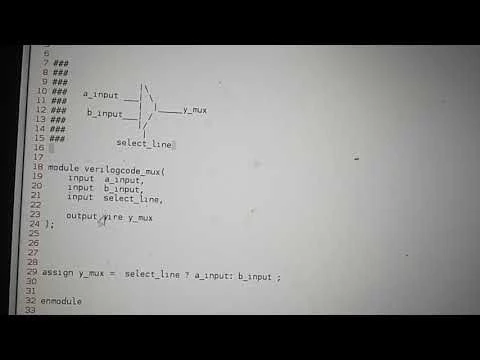 Verilog code for 2x1 mux(multiplexer)