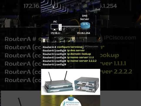 Cisco DNS Server Configuration Example..!  | FREE CCNA 200-301 Shorts | IPCisco.com