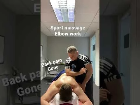 Deep tissue sport massage for back pain relief “ elbow technique”