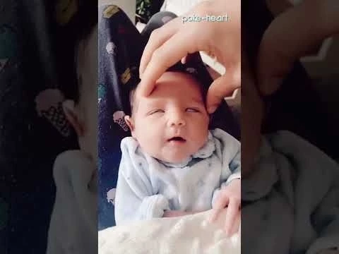 Newborn Baby Looks Relaxed While Enjoying Head Massage | Shorts