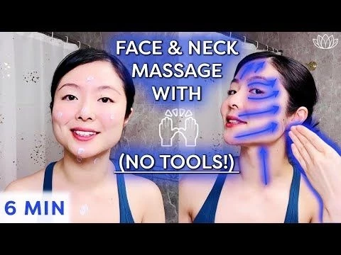 [6-MIN] Easy Everyday FULL FACE  NECK Massage With HANDS (No Tools!) | Natural FACE LIFT Massage