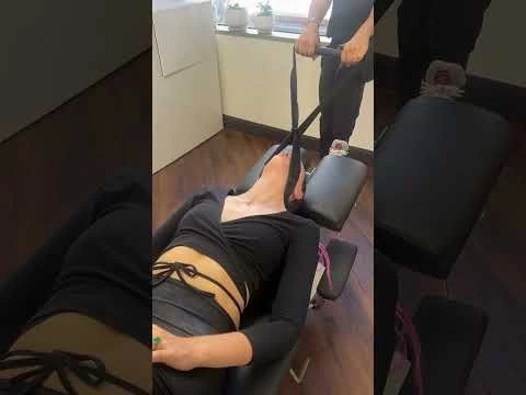 Safe Y Strap Neck Pull Adjustment - Headache  Neck Pain Relief by Best Chiropractor in Los Angeles