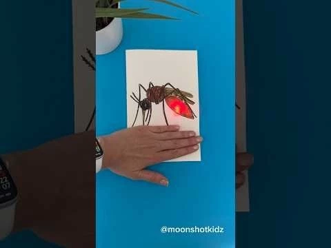 DIY “Biting mosquito” interactive card. Easy and fun paper electronics project for beginners.