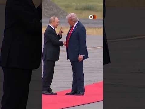 Trump, Putin greet one another at Alaska summit