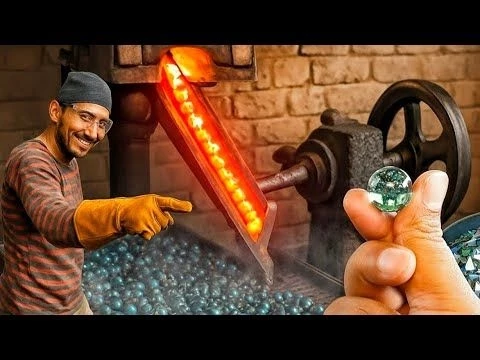 Amazing Recycling Process Of Glass Scrap To Make Glass Marble Ball Manufacturing || Glass Recycling
