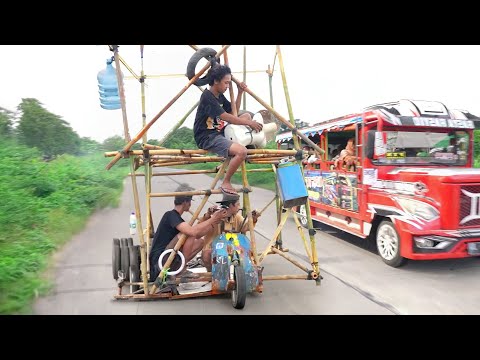 Riding Genius Double Decker Bamboo Cart of Asia