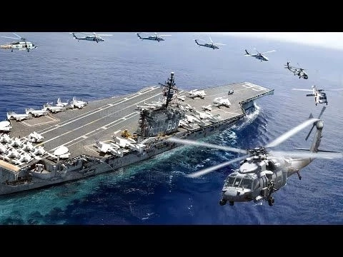 How US Navy Ships Defend Themselves in Middle of Enemy Helicopters Attack