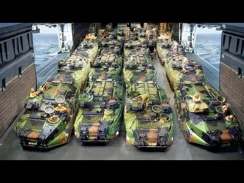 US Deploys Amphibious Assault Vehicles in Massive Beach Landing Operation