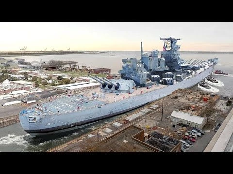 Crazy Engineering Behind Moving a Massive US Battleship into Dry Dock