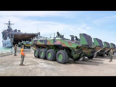 Inside The Massive Logistics To Unload US Marines’ Brand New Combat Vehicles