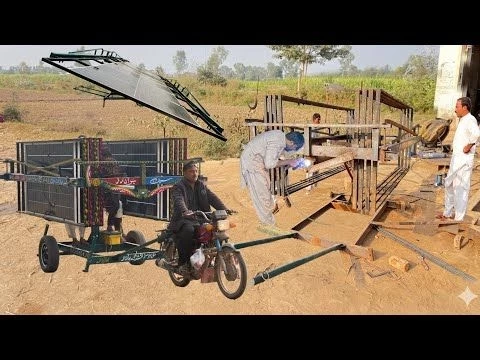 Unbelievable! Pakistani Mechanics Build a Heavy-Duty Motorcycle Solar Trolley in Local Workshop