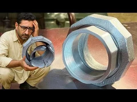 How an Expert Machinist Re-Made a Completely Shattered Nut Using a Solid Iron Round
