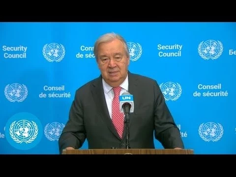 Gaza Ceasefire Deal - UN Chief Stakeout | United Nations