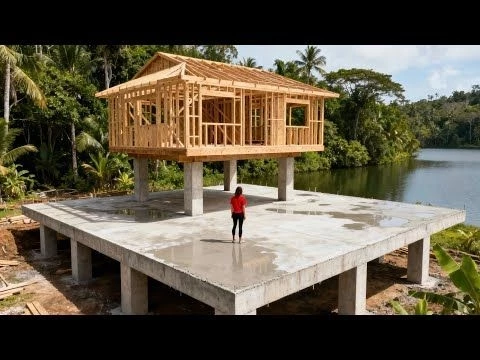 Talented woman builds LAKE HOUSE in 109 Days | From start to finish by @trieuthisenh-o6k