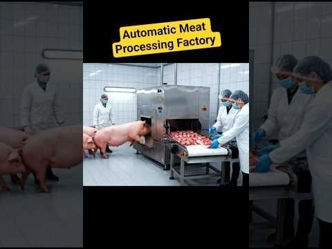 Automatic Pig Processing Machine in Action | Modern Meat Factory
