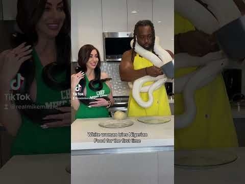 White woman first time trying Nigerian food!! #shorts #shorts #viralvideo #shorts