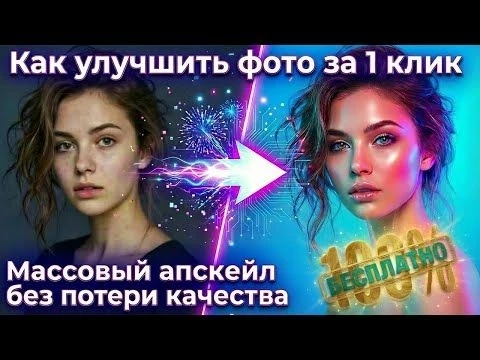 Как бесплатно улучшить качество фото за 1 клик? Массовый апскейл без потери качества.