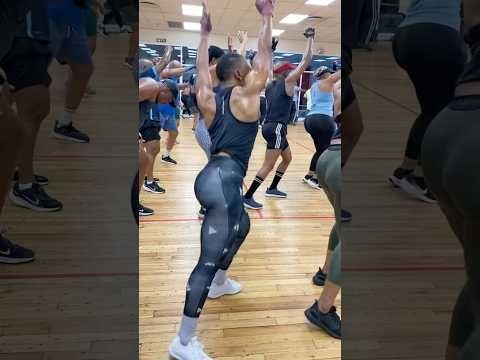 Muscular LADY at a Cardio Kickboxing Aerobics Class @AerofitsaClips @AeroFitSaShorts ​⁠