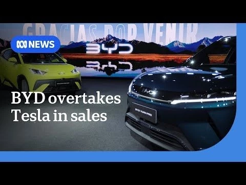 China#39;s BYD overtakes Tesla as world#39;s biggest electric vehicle seller | ABC NEWS
