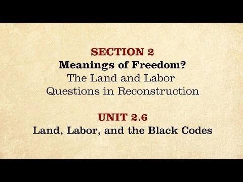 MOOC | Land, Labor, and the Black Codes | The Civil War and Reconstruction, 1865-1890 | 3.2.6
