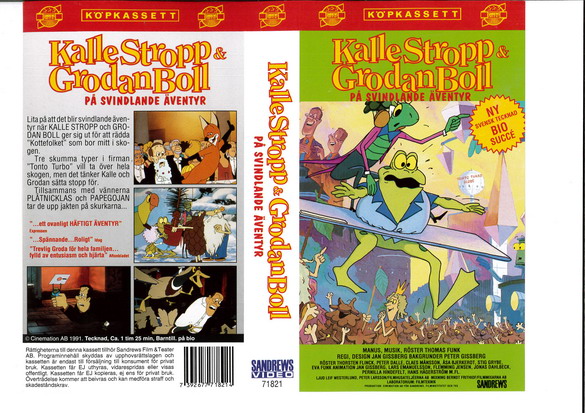 Tecknat Barn Svenska:Kalle Stropp och Grodan Boll på svindlande äventyr (1991) DVDRIPPEN (Svenska) Knattefilmen